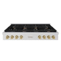 ZLINE 48" Paramount Gas Rangetop Stainless Steel Champagne Bronze SRTZ-48-CB