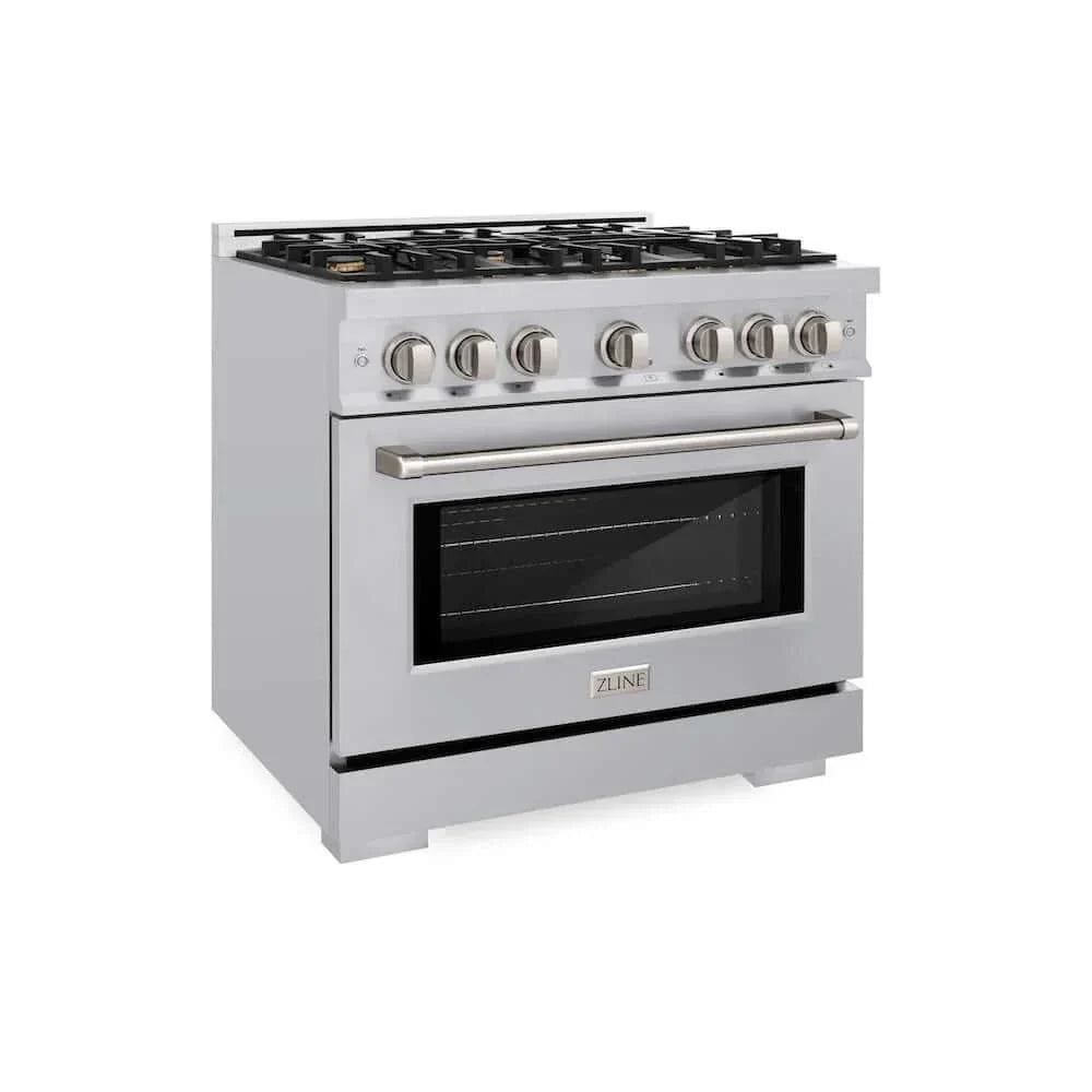 ZLINE 36" Select Gas Range Convection Gas Oven Stainless Steel Brass Burners HGR-BR-36