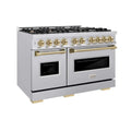 ZLINE 48" Dual Fuel Range, Gas Cooktop, Electric Convection Oven Stainless Steel, Champagne Bronze CDRZ-48-CB