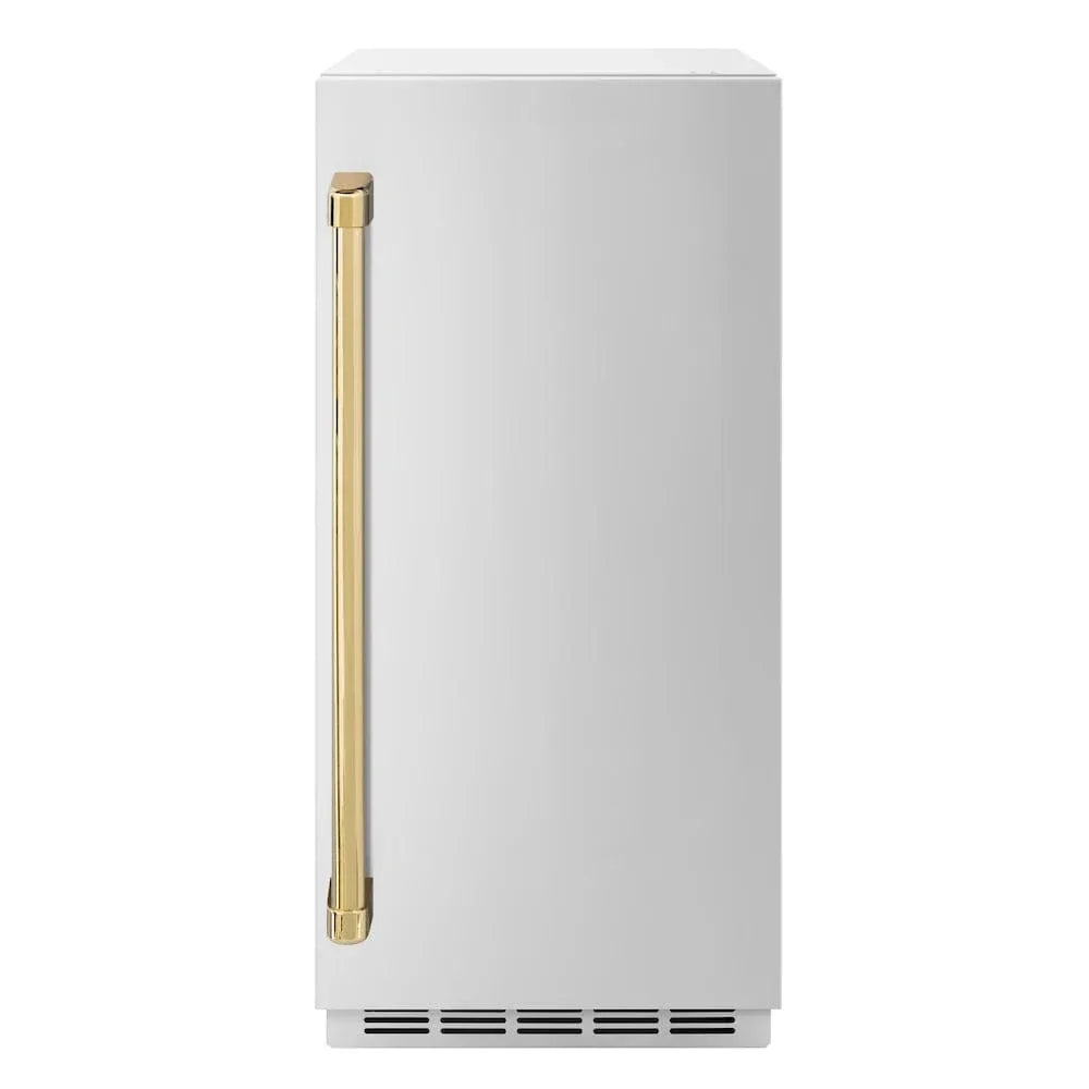 ZLINE 15" Touchstone Clear Cube Ice Maker Drain Pump Stainless Steel Polished Gold ICCDZ-ST-15-G