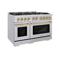ZLINE 48" Select Dual Fuel Range Gas Cooktop Electric Convection Oven Stainless Steel Champagne Bronze HDRZ-48-CB