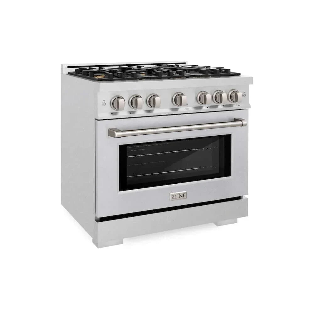 ZLINE 36" Select Gas Range Convection Gas Oven DuraSnow® Stainless Steel Brass Burners HGRS-BR-36