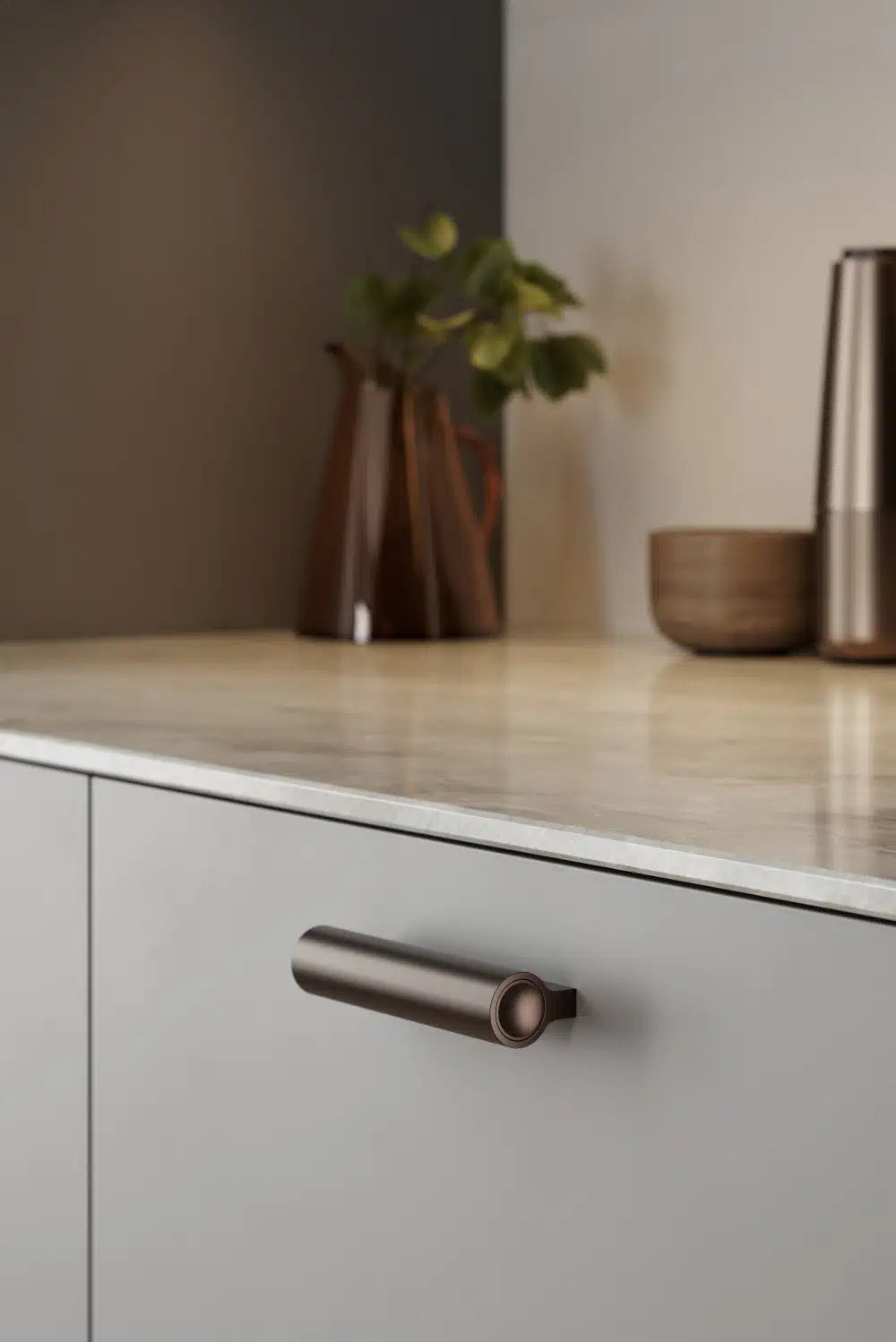 Dark Bronze "Lucente" Tubular Drawer Pulls