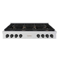 ZLINE 48" Paramount Gas Rangetop Stainless Steel Matte Black SRTZ-48-MB