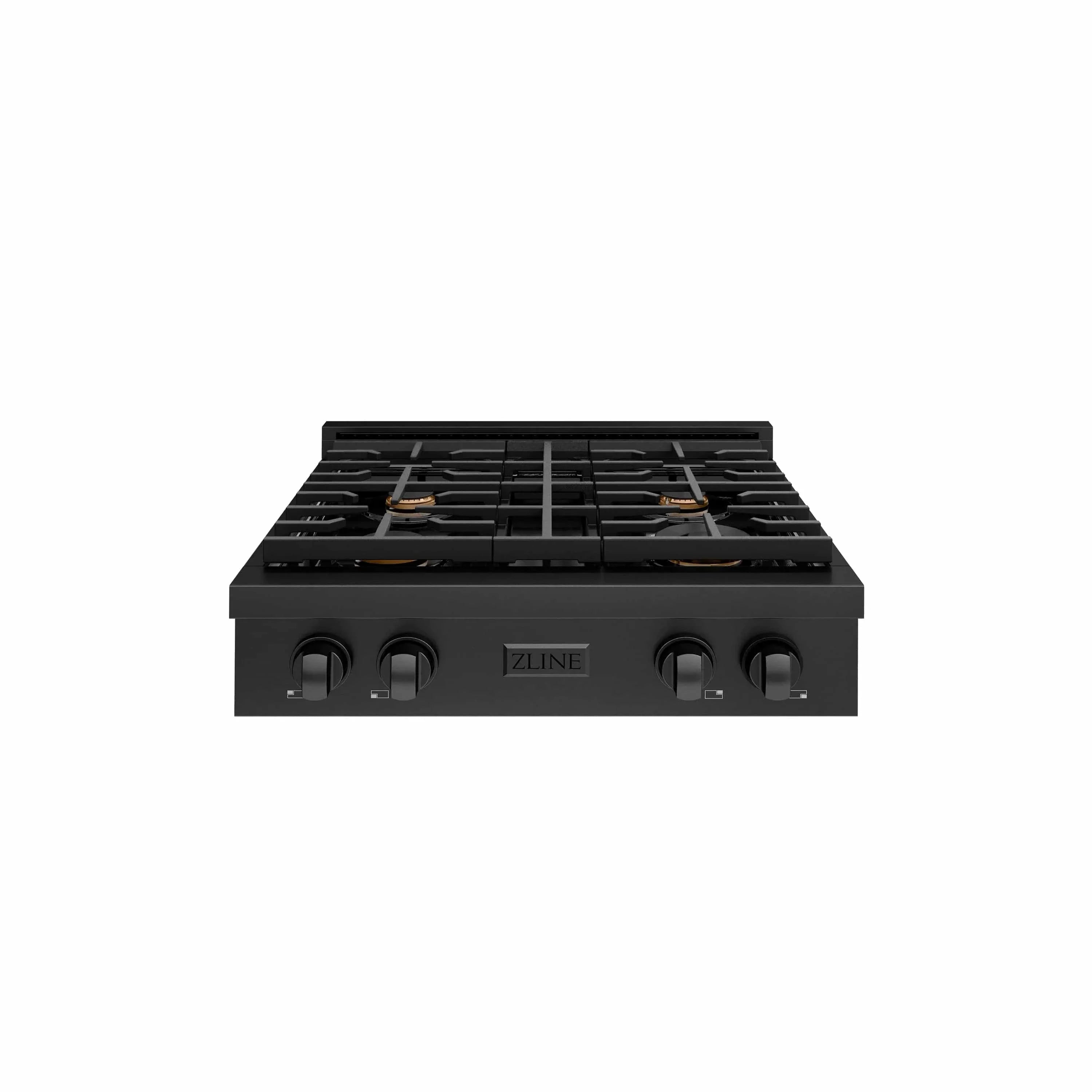 ZLINE 30" Paramount Gas Rangetop Black Stainless Steel Brass Burners SRTB-BR-30