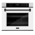 ZLINE 30" Autograph Edition Professional True Convection Single Wall Oven, Air Fry, Self Clean, White Matte, Matte Back WASZ-WM-30-MB