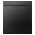 ZLINE 24" Dishwasher In Black Stainless Steel, Stainless Tub, Modern Style Handle DW-BS-H-24