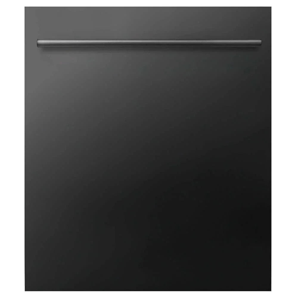 ZLINE 24" Dishwasher In Black Stainless Steel, Stainless Tub, Modern Style Handle DW-BS-H-24