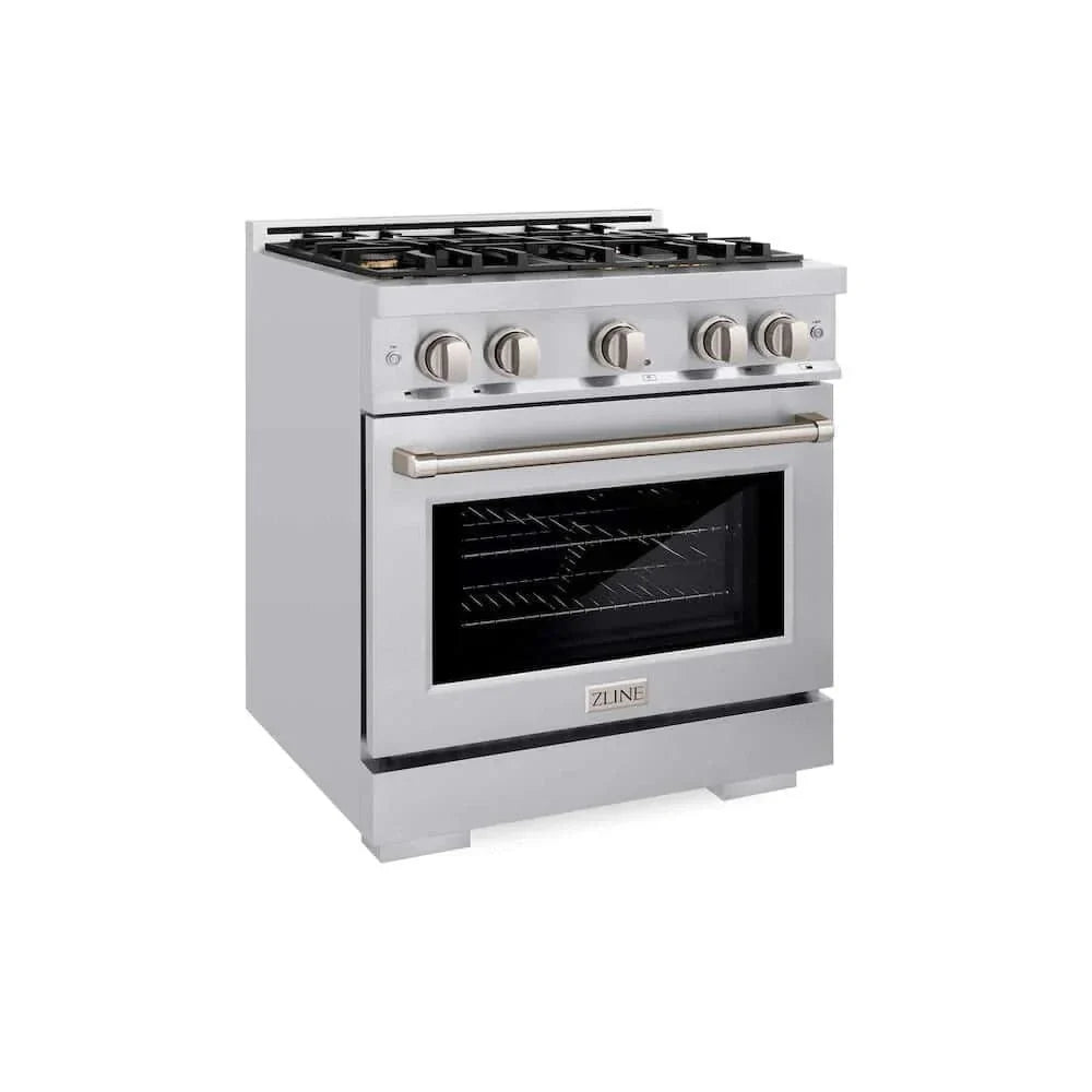ZLINE 30" Select Gas Range Convection Gas Oven Stainless Steel Brass Burners HGR-BR-30