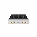 ZLINE 30" Paramount Gas Rangetop DuraSnow® Stainless Steel Polished Gold SRTSZ-30-G