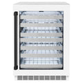 ZLINE 24" Touchstone Dual Zone 44 Bottle Wine Cooler White Matte Glass Door Matte Black Handle RWDOZ-WM-24-MB