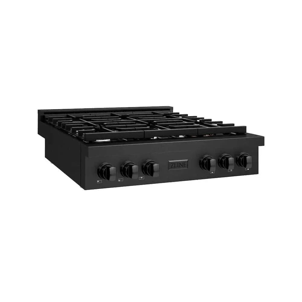 ZLINE 36" Paramount Gas Rangetop Black Stainless Steel SRTB-36