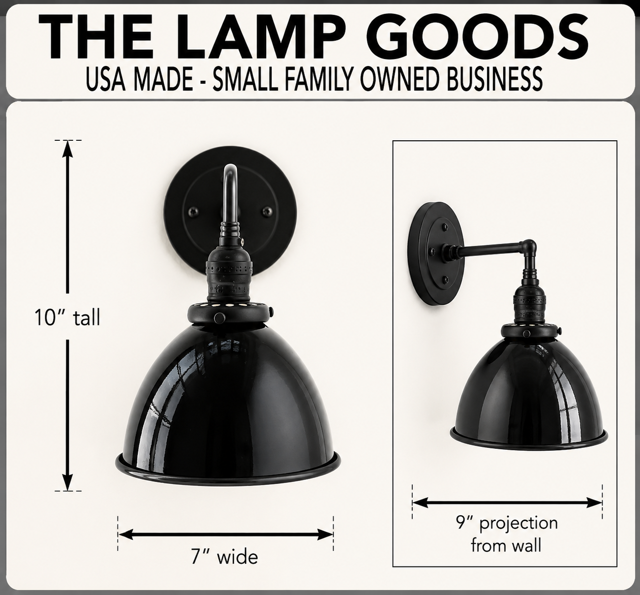 Small Black Enamel Farmhouse Wall Sconce Lighting