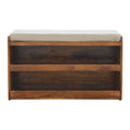 Pull Out Shoe Bench - Chestnut / Mud Linen
