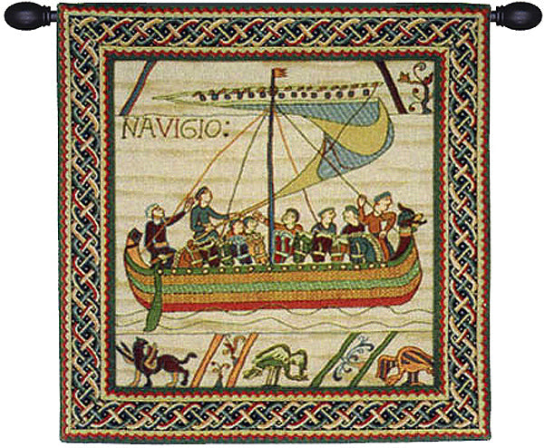 Duke William's Ship With Border French Tapestry