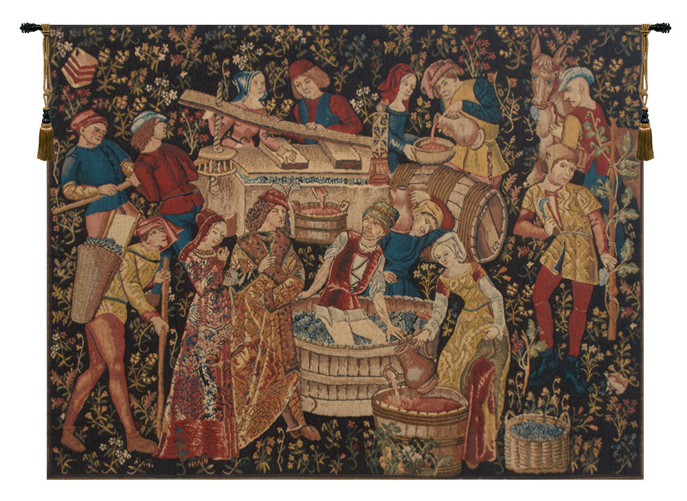 Grapes Harvest Vendanges Belgian Tapestry Wall Art