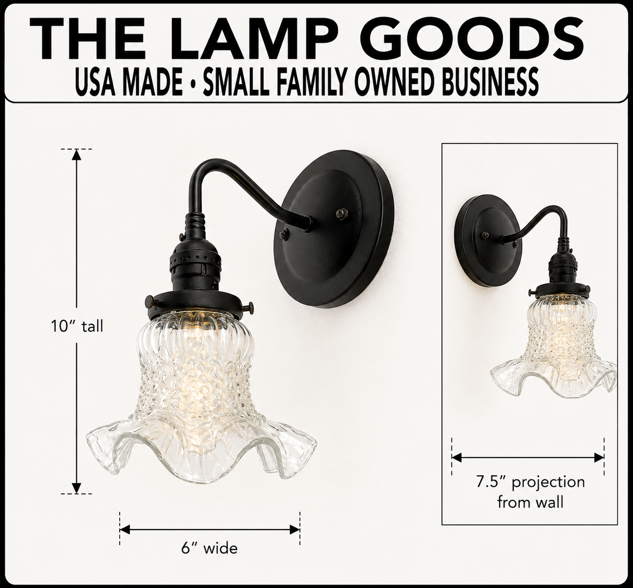 Sweet Ruffle Antique 1950's Glass Wall Sconce Light Fixture