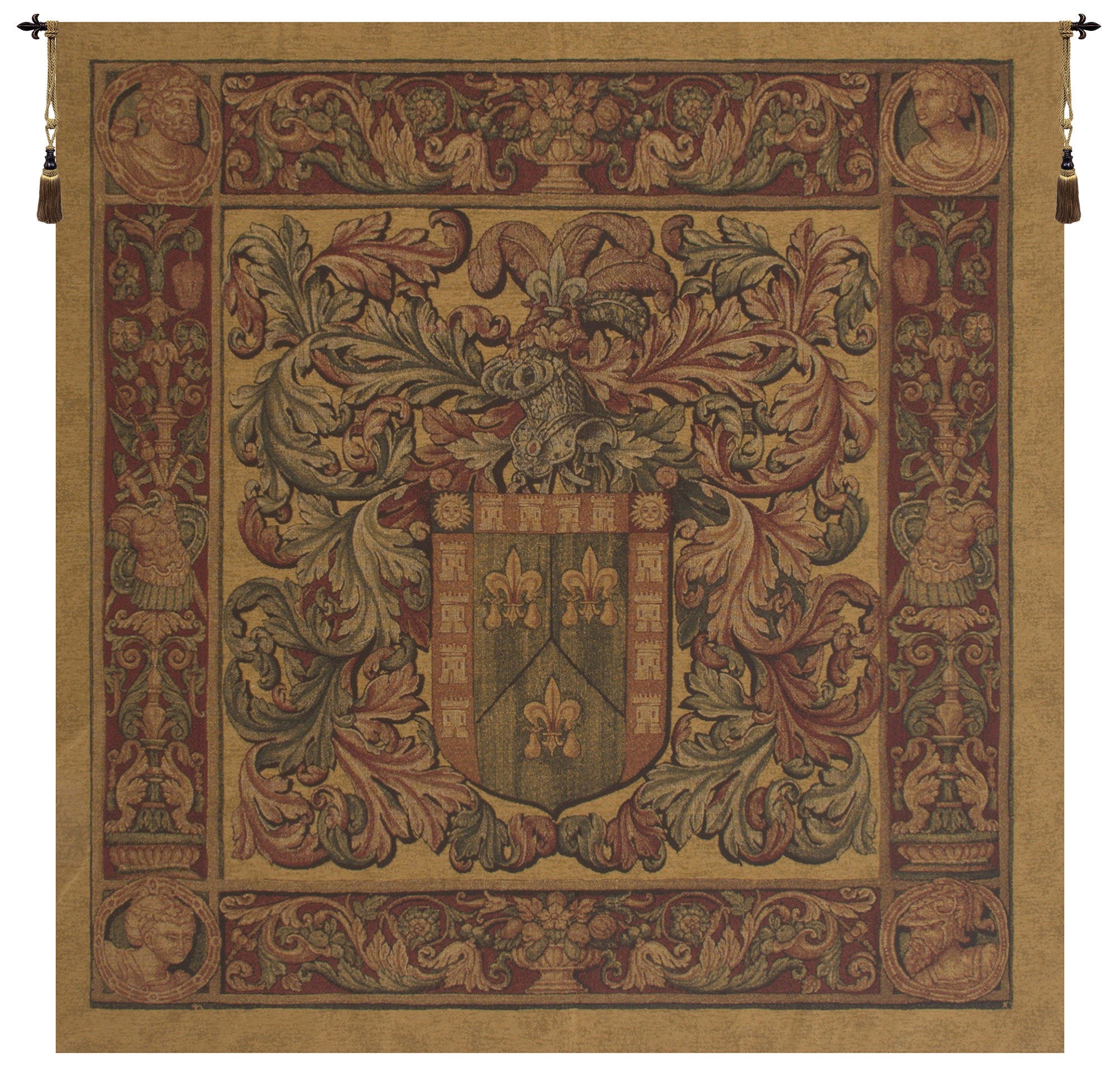 Crest and Fleur Belgian Tapestry