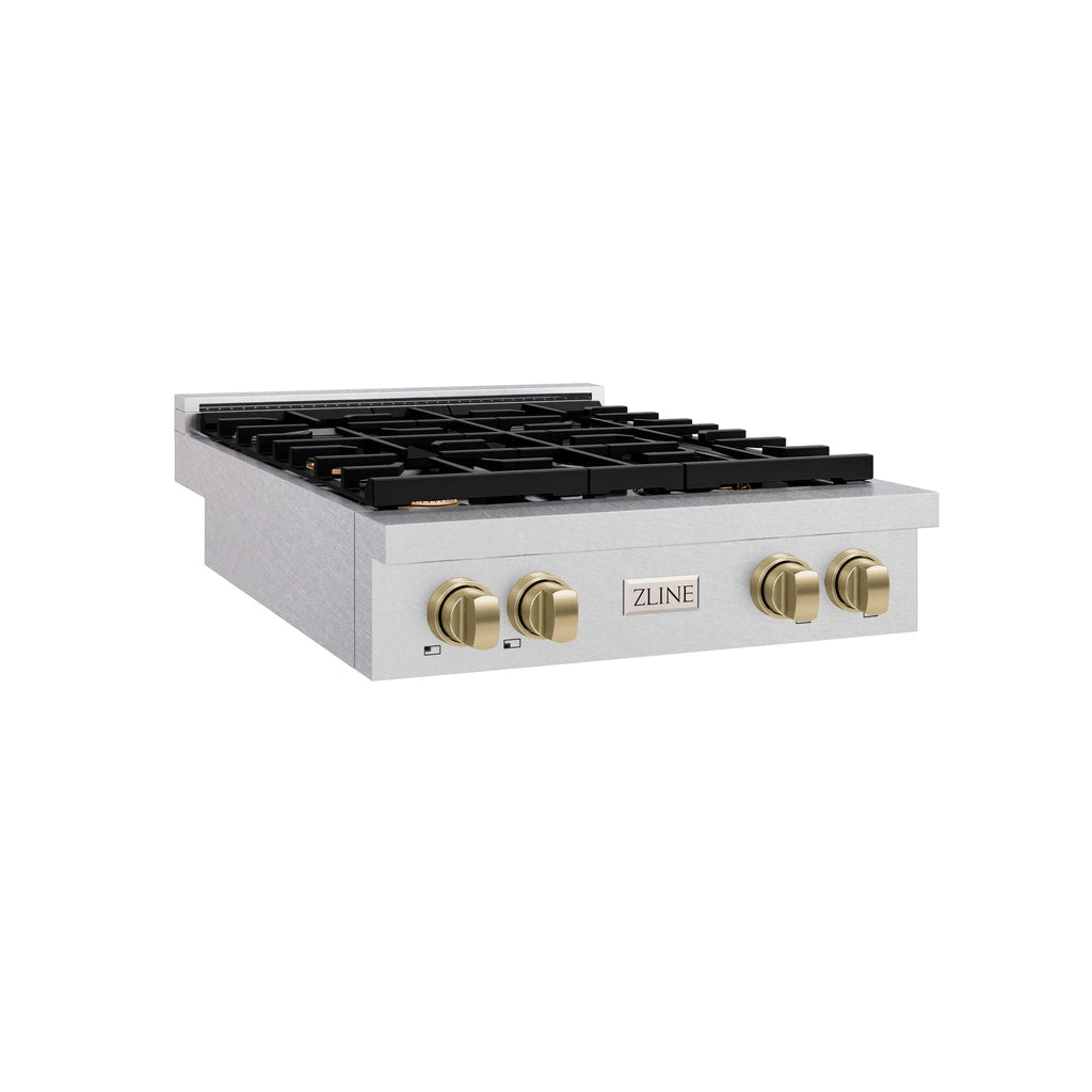 ZLINE 30" Paramount Gas Rangetop DuraSnow® Stainless Steel Champagne Bronze SRTSZ-30-CB
