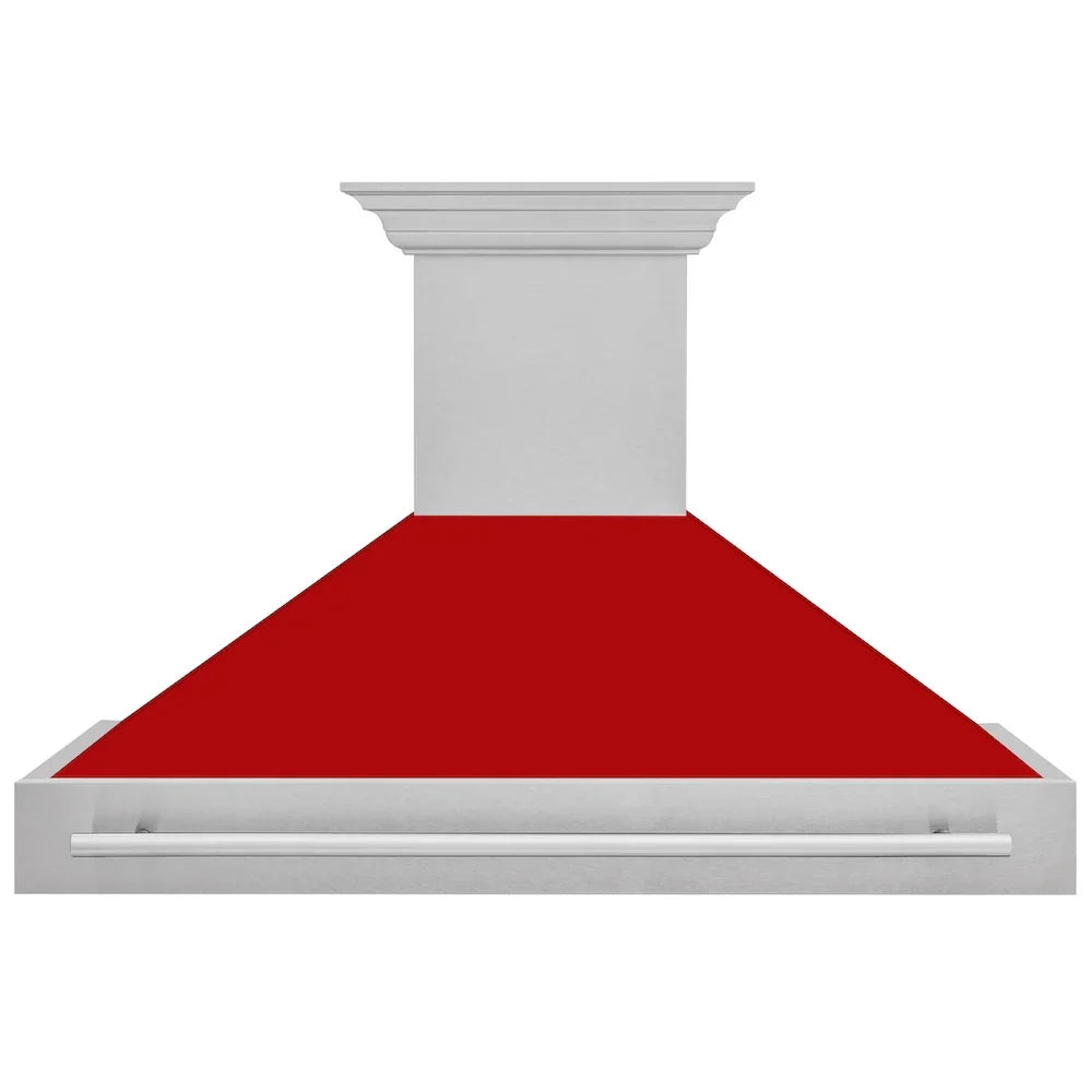 ZLINE 48" Autograph DuraSnow Red Stainless Wall Range Hood 8654SNX-RM-48