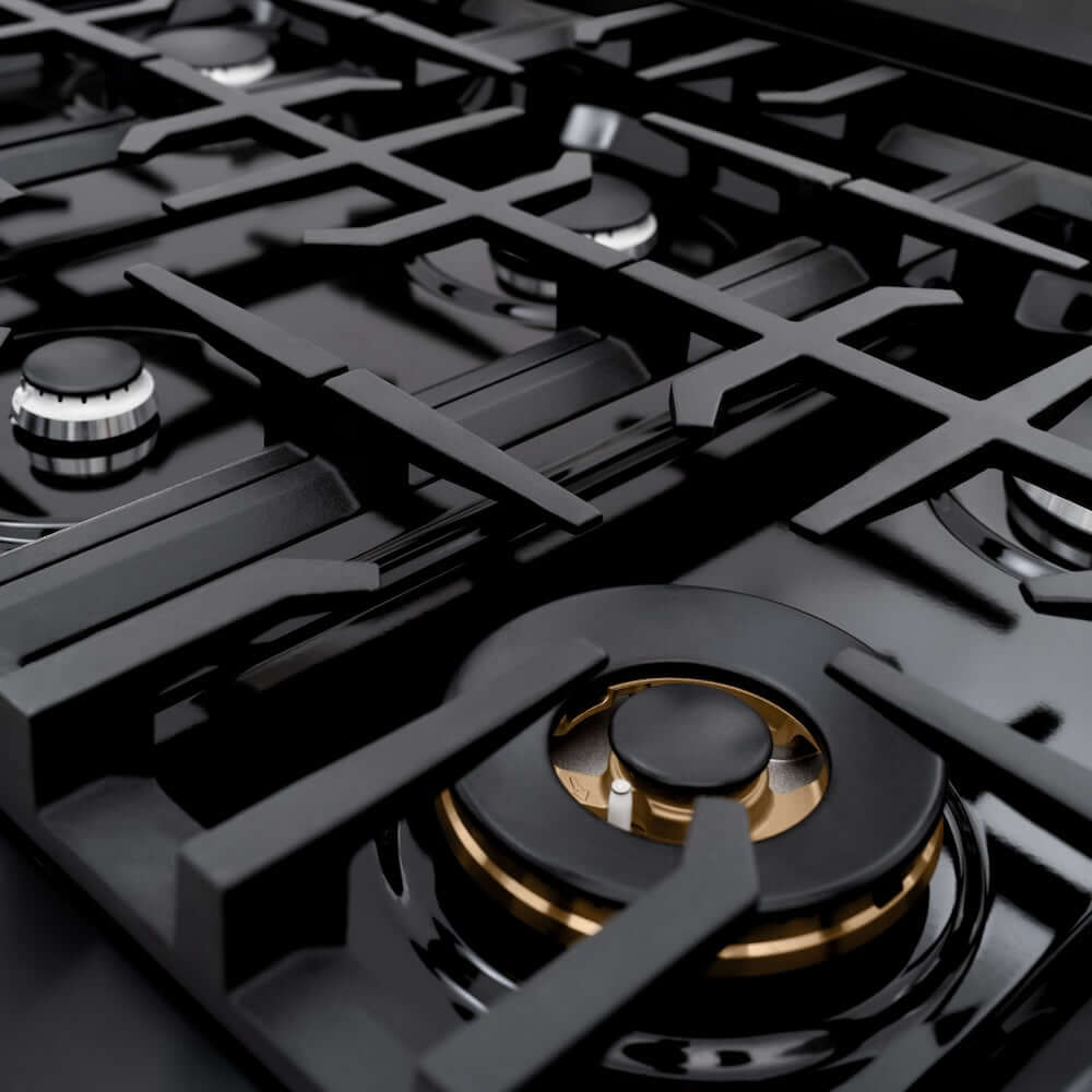 ZLINE 36" Classic Gas Range, Convection Gas Oven Black Stainless Steel, CGRB-36