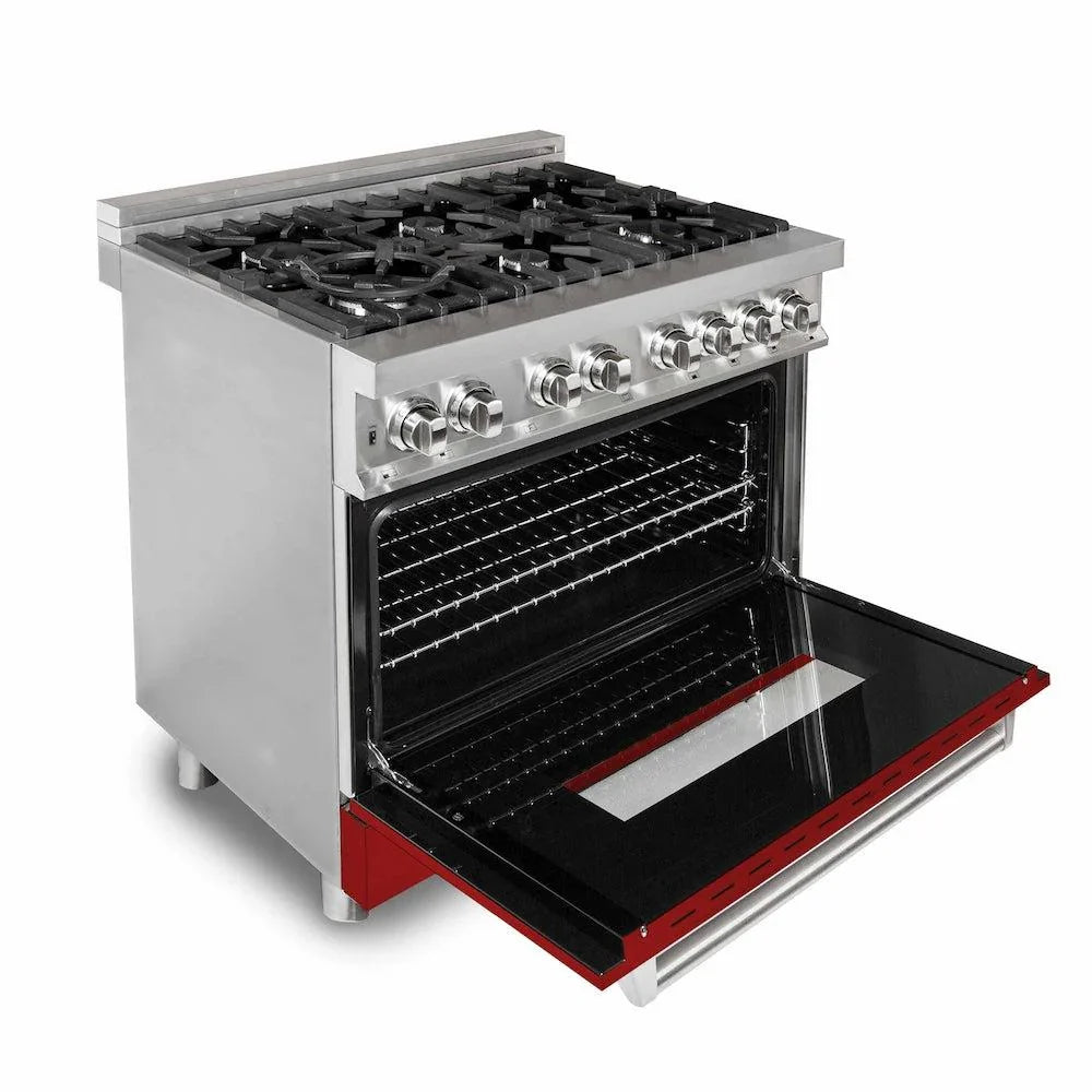 ZLINE 36" Bundle Range RA-RG-36 & Wall Range Hood KB-36, 2KP-RARGRH36