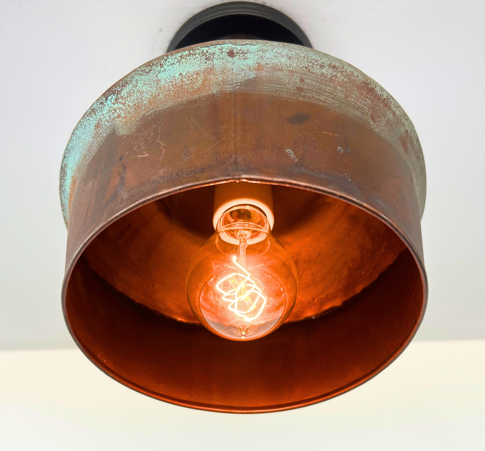 Modern Handcrafted Copper Ceiling Light with Chain | 8.5"