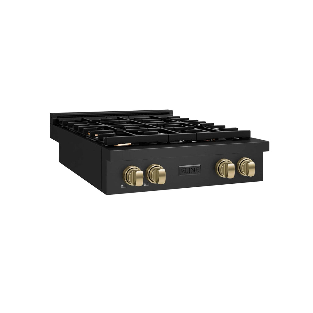 ZLINE 30" Paramount Gas Rangetop Black Stainless Steel Champagne Bronze SRTBZ-30-CB