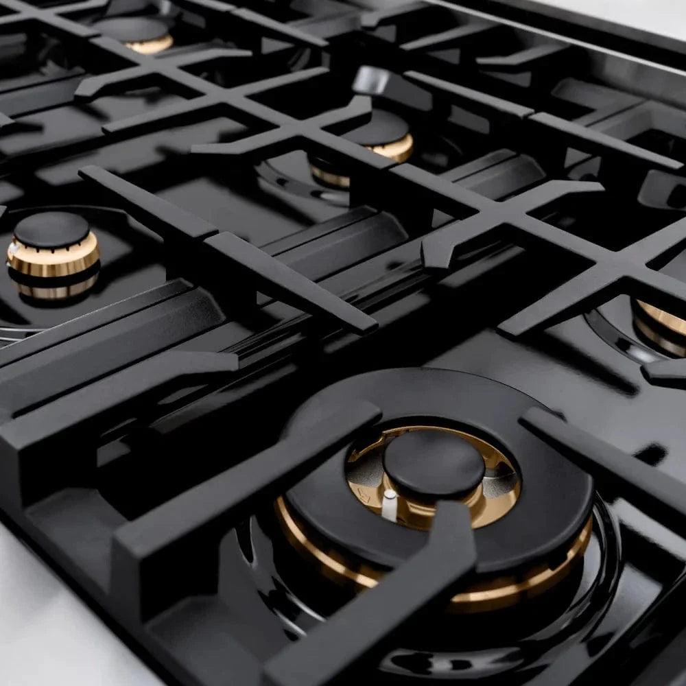 ZLINE 36" Classic Gas Range, Convection Gas Oven Stainless Steel, Matte Black CGRZ-36-MB