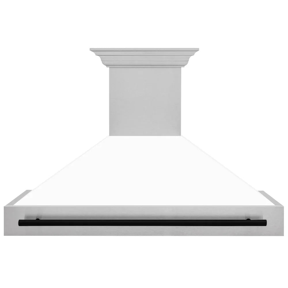 ZLINE 48" Autograph DuraSnow White Range Hood 8654SNZ-WM48-MB