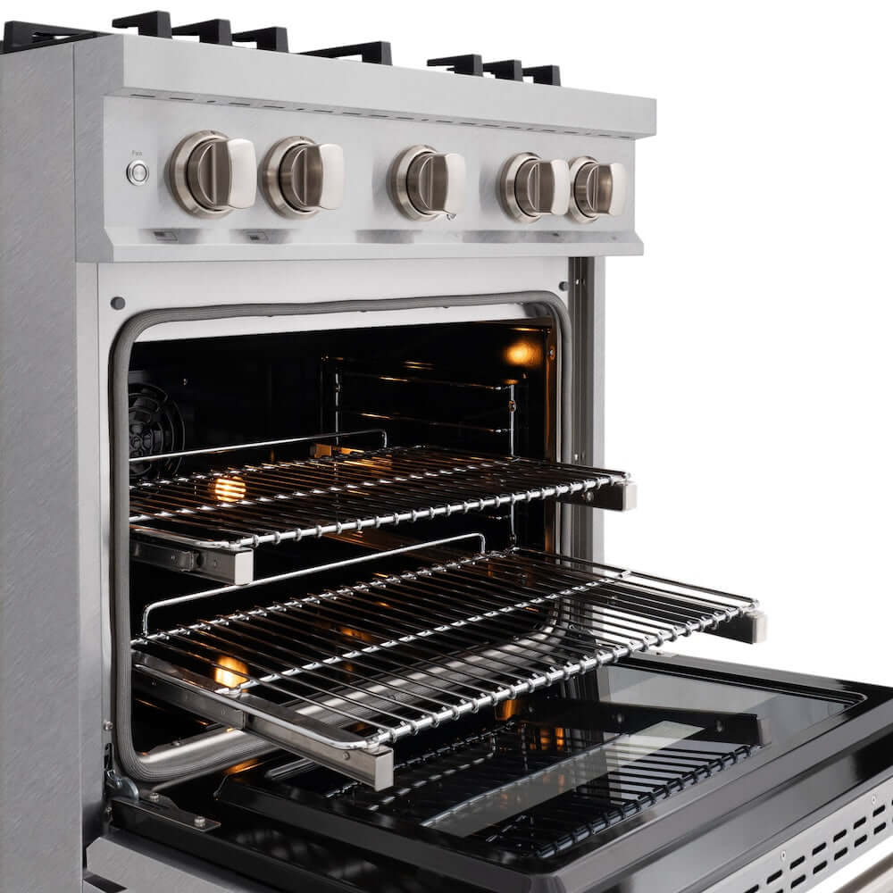 ZLINE 30" Select Dual Fuel Range Gas Cooktop Electric Convection Oven DuraSnow® Stainless Steel HDRS-30