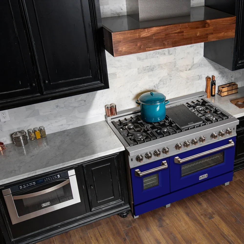 ZLINE 48" Bundle Range RAS-BM-48 & Range Hood 8654BM-48, 2KP-RASBMRH48