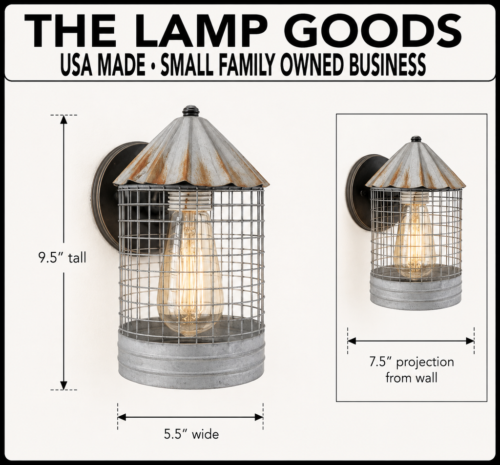 Silo Farmhouse Barn Silver Wall Sconce Light Fixture