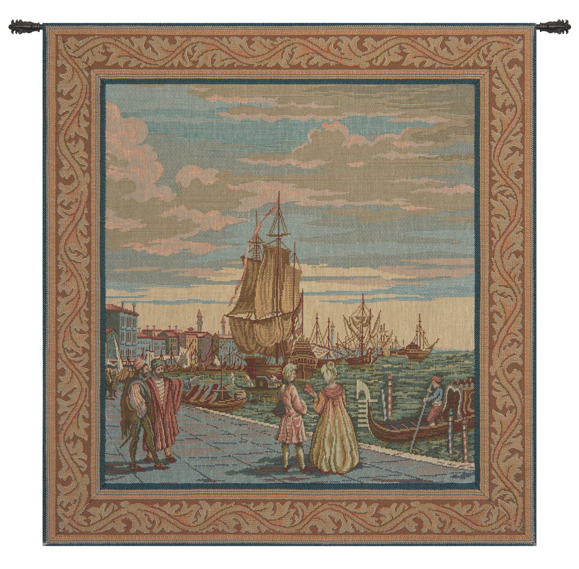 Lagoon Scene in Venice Italian Tapestry