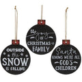 The Joy Of Christmas Ornament 3 asstd. (Pack of 4)