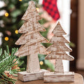 Distressed Wooden Tree 8 inch (Pack of 2)