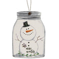 Happy Snowman Mason Jar Ornament 3 Asstd.  (Pack of 4)