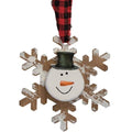 Happy Snowman Snowflake Ornament 3 Asstd.  (Pack of 4)