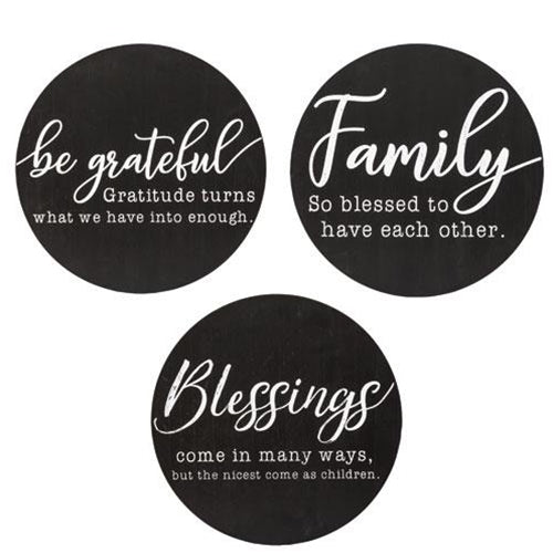 Family Sayings Round Sign 11.75" 3 Asstd. (Pack of 2)