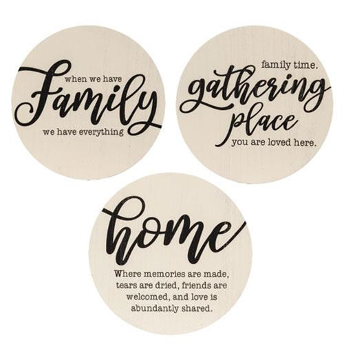 Home Sayings Round Sign 11.75" 3 Asstd. (Pack of 2)