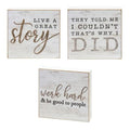 Live A Great Story Square Block 3 Asstd. (Pack of 4)