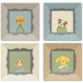Pup Portrait Square Plate 4 Asstd. (Pack of 4)
