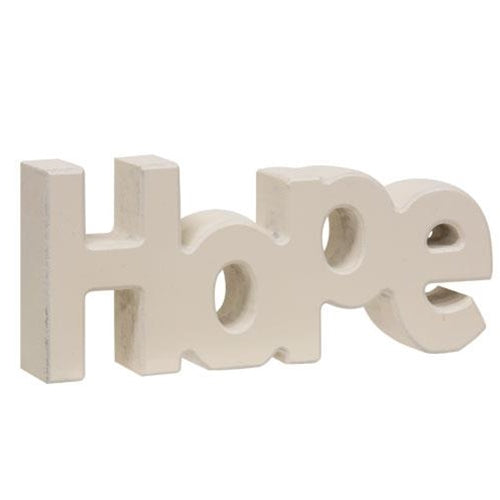Wooden "Hope" Block Cream (Pack of 4)