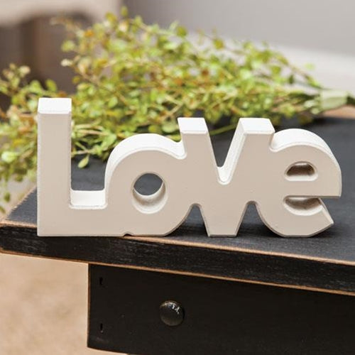 Wooden "Love" Block Cream (Pack of 4)