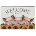 Piggies & Sunflowers Welcome Box Sign (Pack of 2)