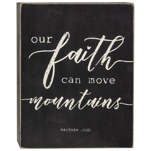 Our Faith Can Move Mountains Box Sign (Pack of 2)