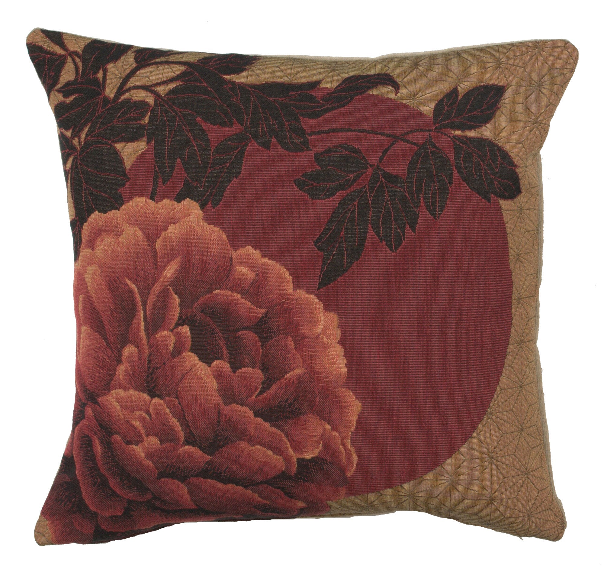 Red Peonies French Cushion