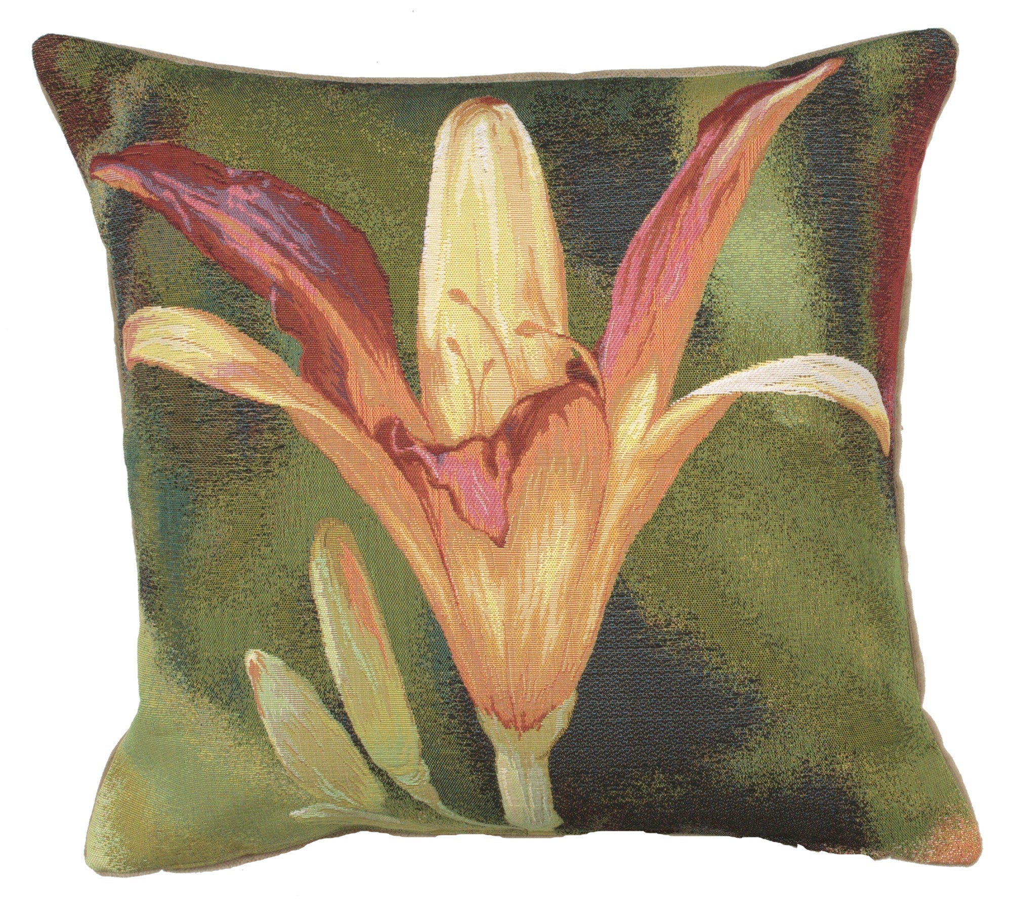 Fleur Orange Fond French Cushion
