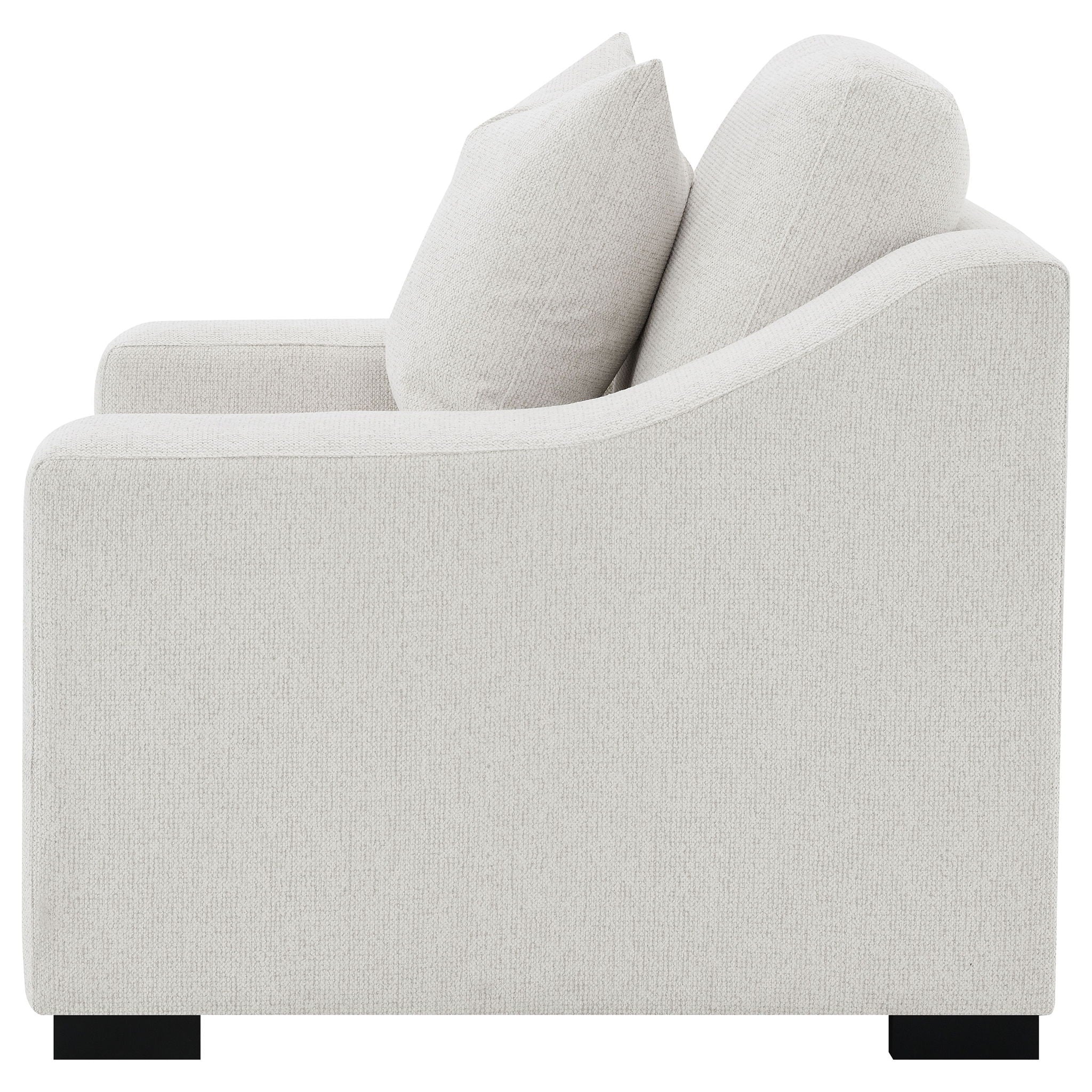 Ashlyn Fabric Upholstered Track Arm Accent Chair Sand