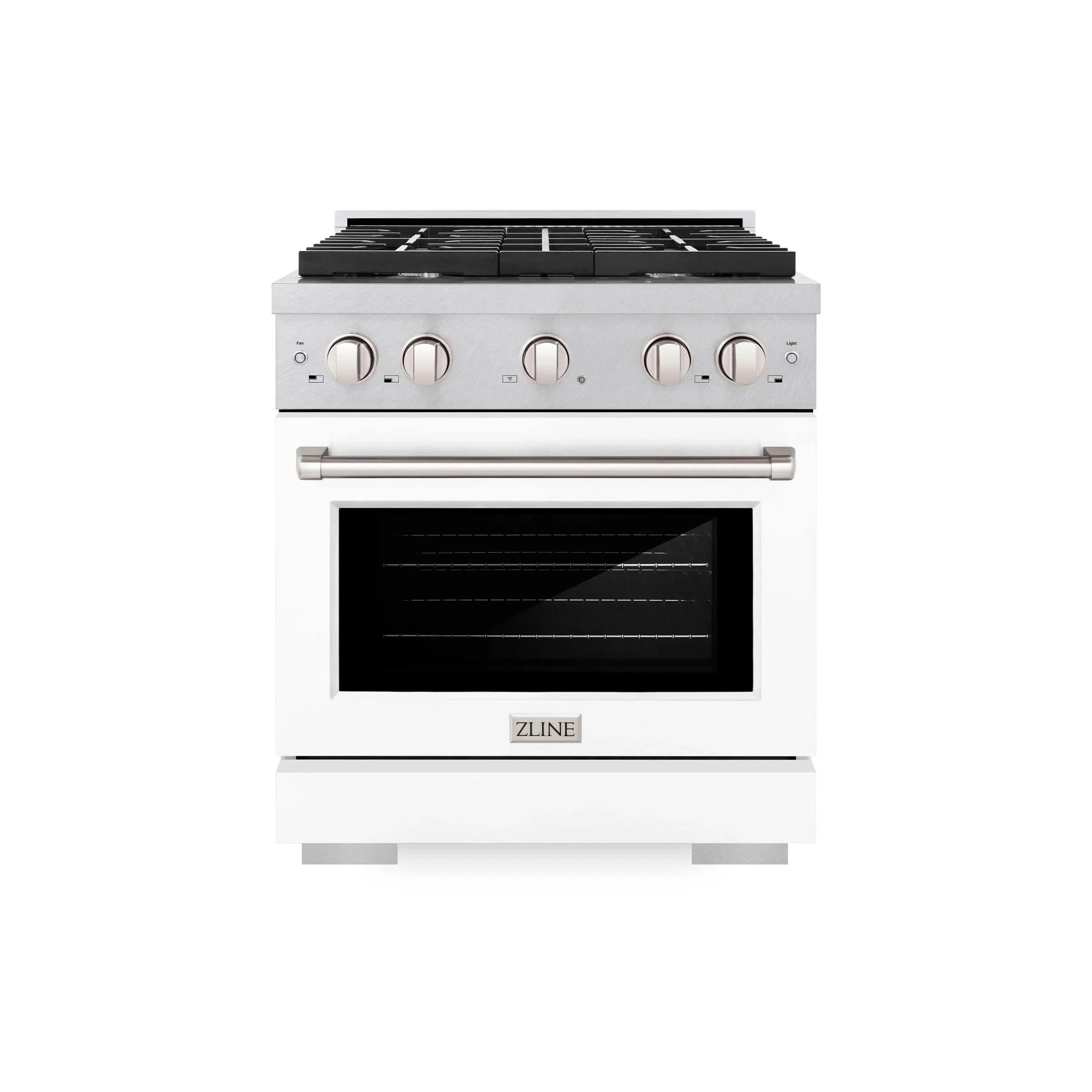 ZLINE 30"Paramount Dual Fuel Range DuraSnow® White Matte SDRS-WM-30